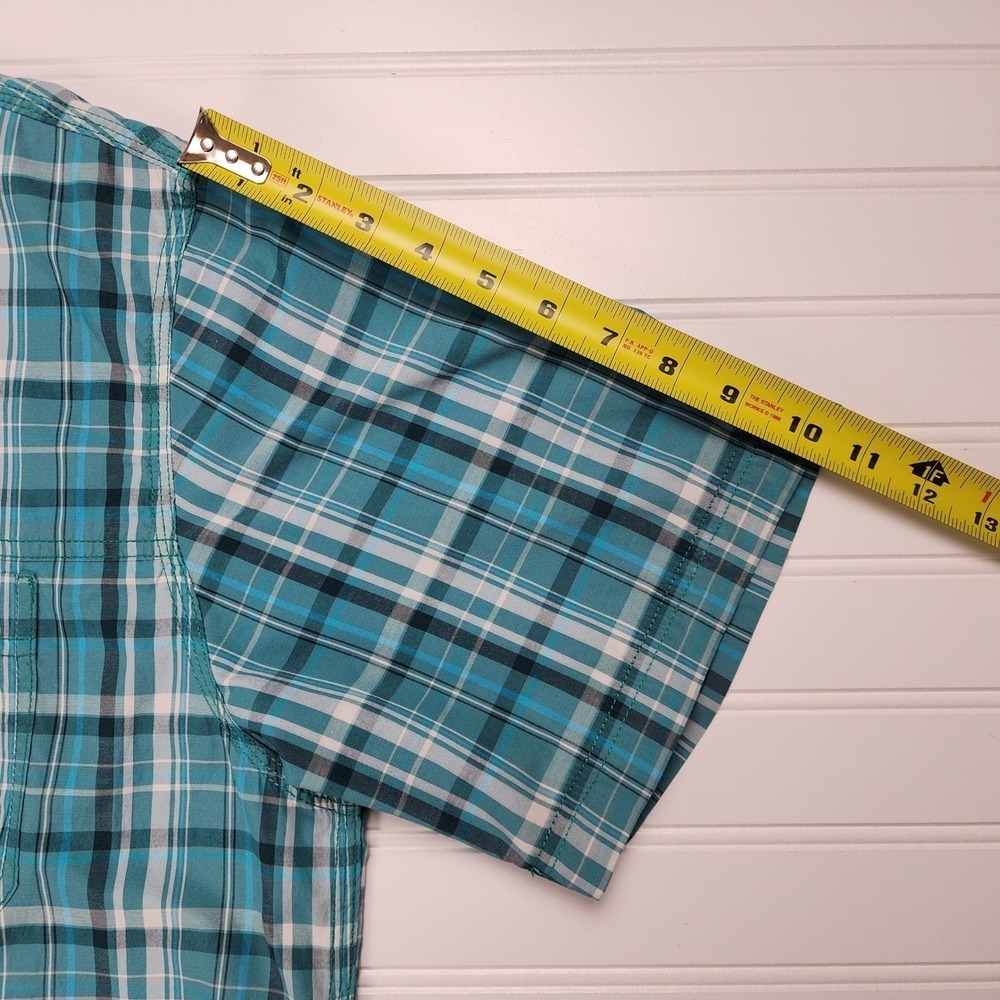 G.H. Bass Explorer Men's XL Plaid Button Down Outdoor Fishing Hiking Shirt Blue - Picture 6 of 8
